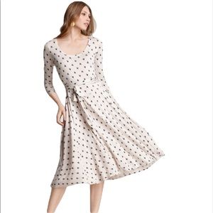 Rebecca Taylor Ikat Heart Print Belted Maxi Dress Size L